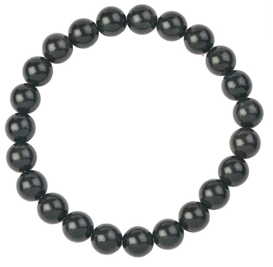 8mm Shungite Bead Bracelet – Natural Protective Stone