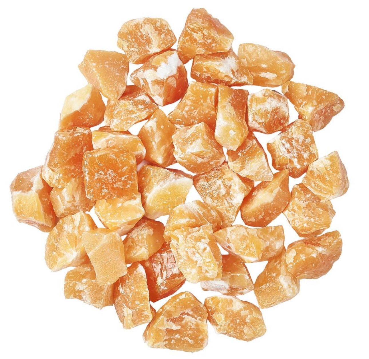 Orange Calcite Rough (Mexico) – 1 Kilo Lot, 1” to 2.5” Pieces