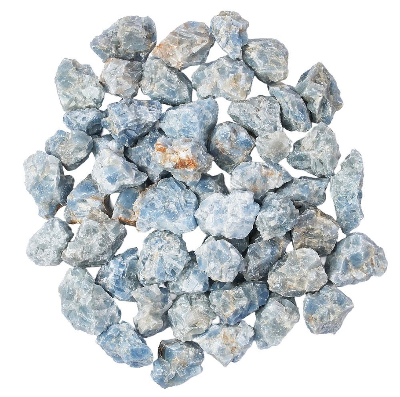 💎 Blue Calcite Rough (Mexico) – 1 Kilo Lot, 1” to 2.5” Pieces