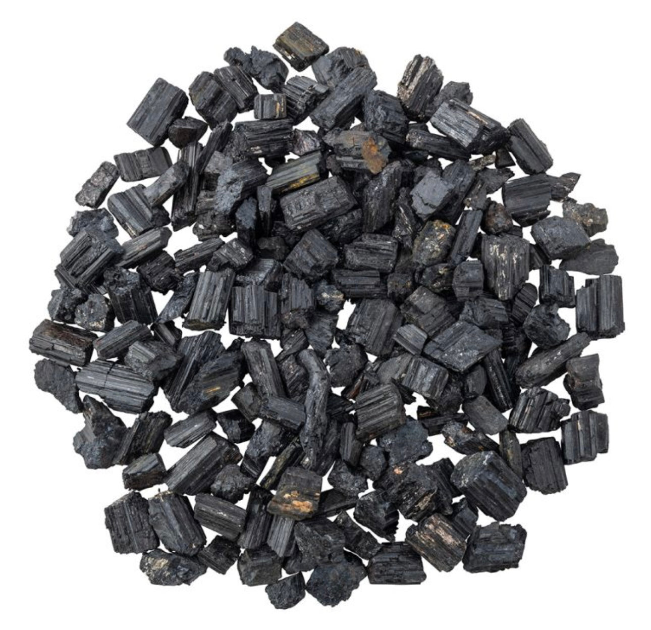 Rough black tourmaline sold per kilo