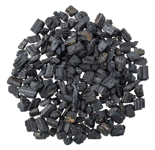 Rough black tourmaline sold per kilo