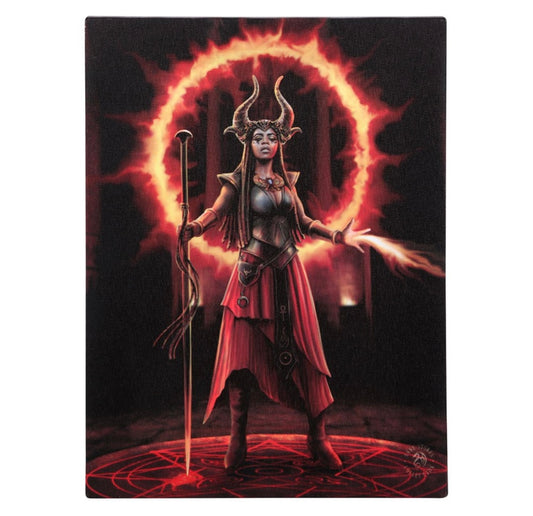 19X25CM FIRE ELEMENT SORCERESS CANVAS PLAQUE BY ANNE STOKES