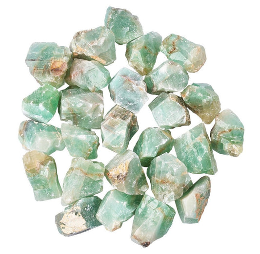 Green Calcite Rough (Mexico) – 1 Kilo Lot, 1” to 2.5” Pieces