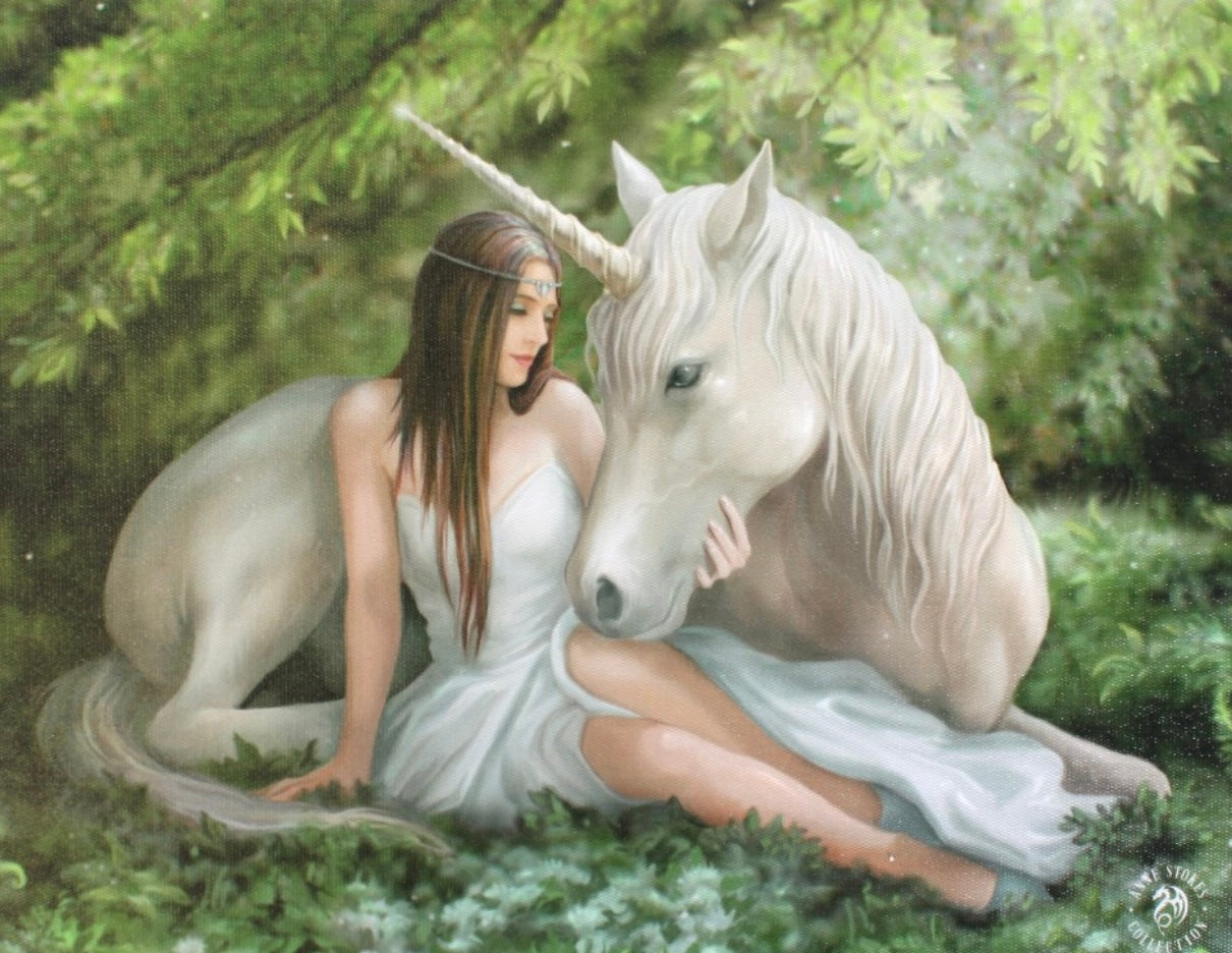 25X19CM SMALL PURE HEART CANVAS PLAQUE BY ANNE STOKES