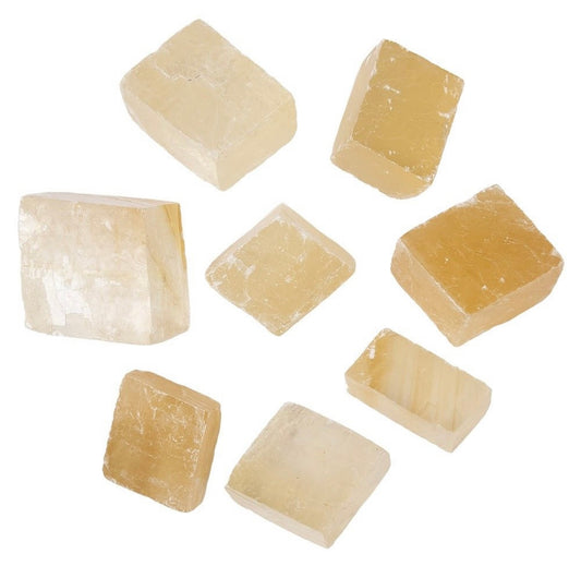1kg Golden Calcite Natural Rhombohedron specimens approx 2-4"