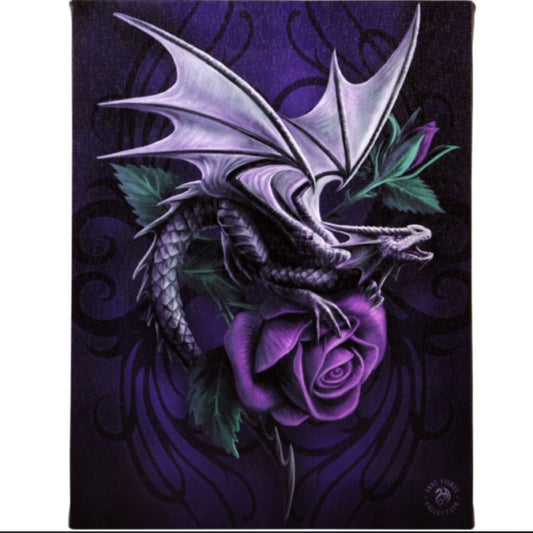 19X25CM DRAGON BEAUTY CANVAS PLAQUE BY ANNE STOKES