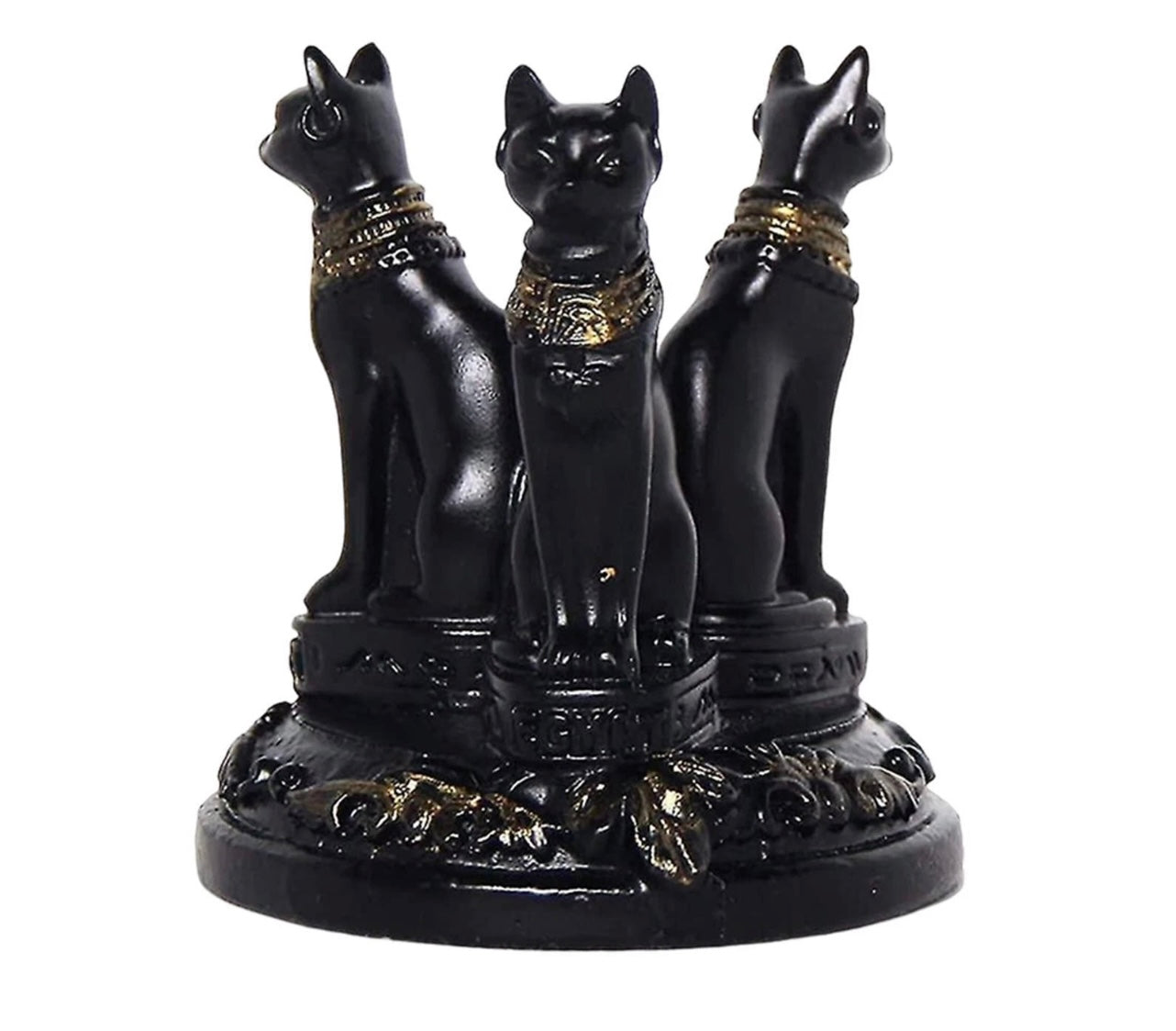 Bastet Egyptian Cat Sphere Stand – Decorative Crystal Ball Holder (7 cm)