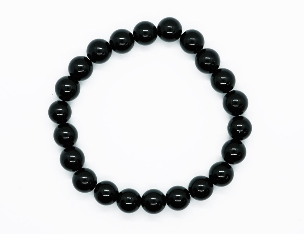 🖤 Black Obsidian Bracelet – 8mm Beads on Elastic | Protection, Grounding & Truth