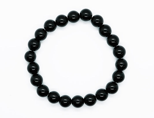 🖤 Black Obsidian Bracelet – 8mm Beads on Elastic | Protection, Grounding & Truth
