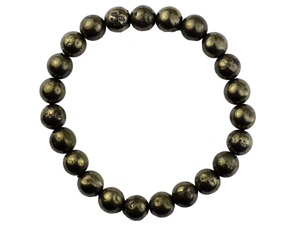 ⚡ Pyrite Bracelet – 8mm Beads on Elastic | Protection, Confidence & Abundance