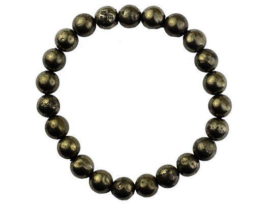 ⚡ Pyrite Bracelet – 8mm Beads on Elastic | Protection, Confidence & Abundance