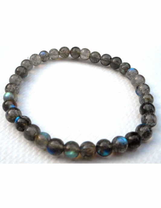 🌌 Labradorite Bracelet – 8mm Beads on Elastic | Intuition, Transformation & Aura Protection