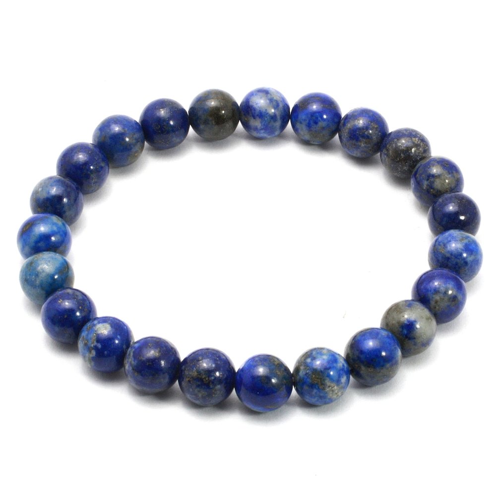 💙 Lapis Lazuli Bracelet – 8mm Beads on Elastic | Wisdom, Truth & Third Eye Activation