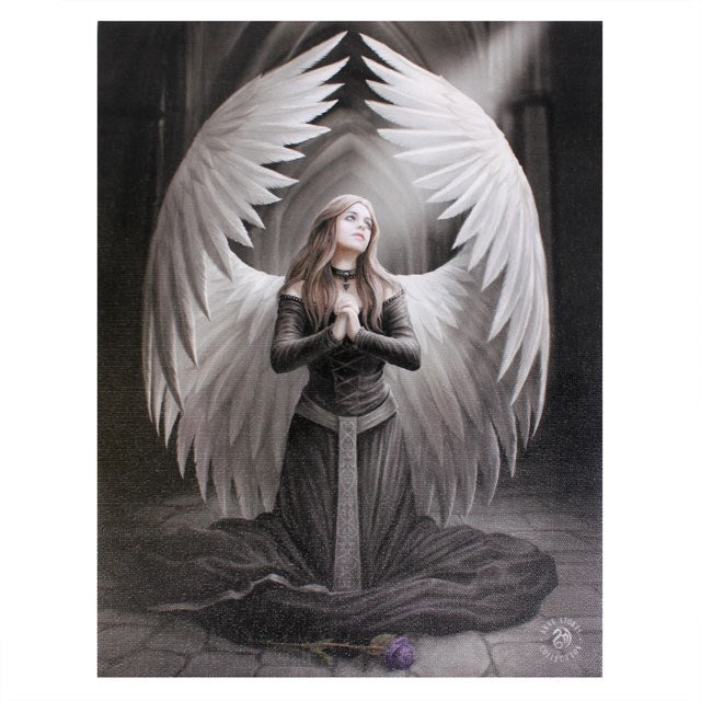 Prayer for the Fallen praying angel design canvas wall plaque. Designed by Anne Stokes.


H25cm x W19cm x D1.5cm