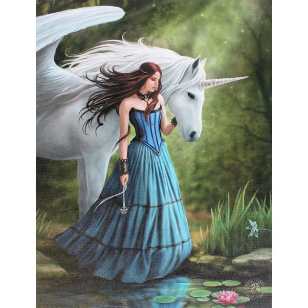 ANNE STOKES ENCHANTED POOL UNICORN CANVAS PRINT