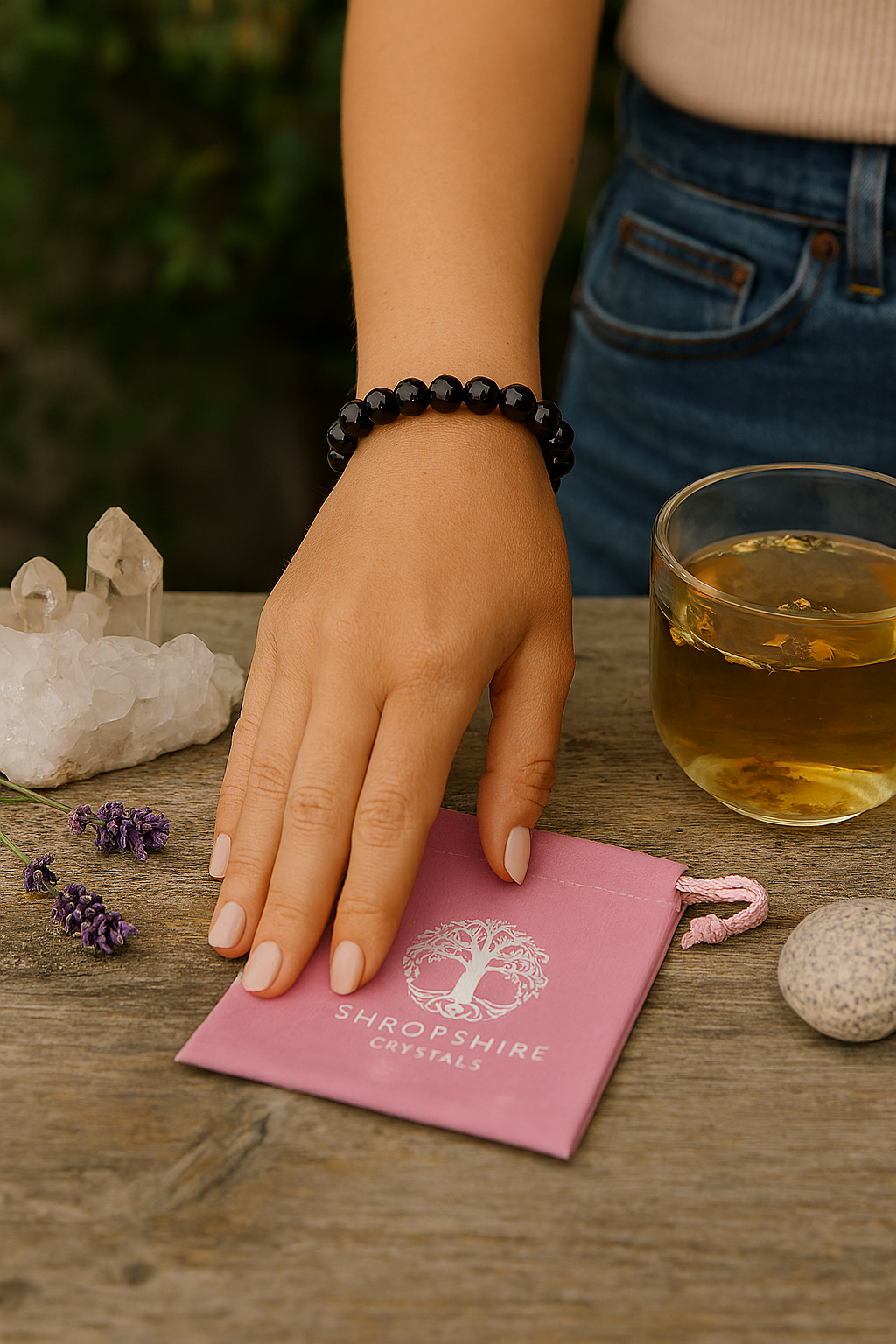🖤 Black Obsidian Bracelet – 8mm Beads on Elastic | Protection, Grounding & Truth