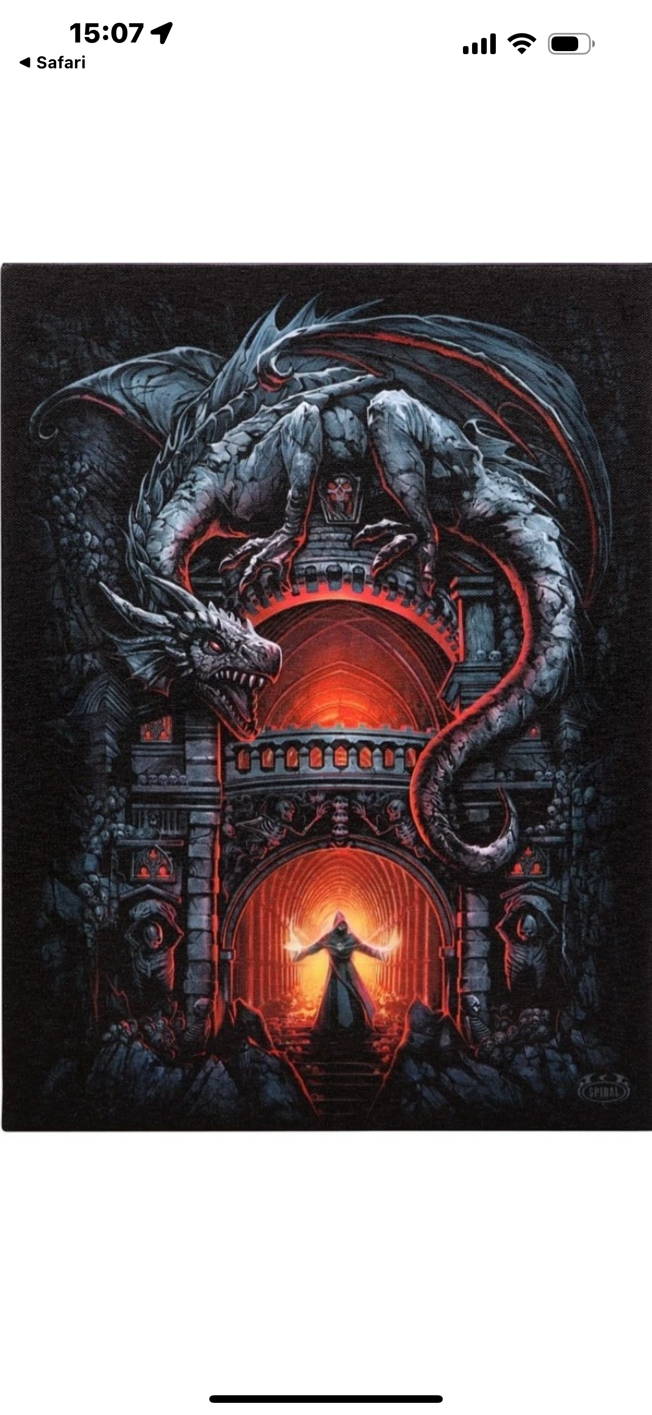 19x25cm canvas wall plaque featuring a high quality, full colour print of 'Dragons Lair' Designed by Spiral Direct.