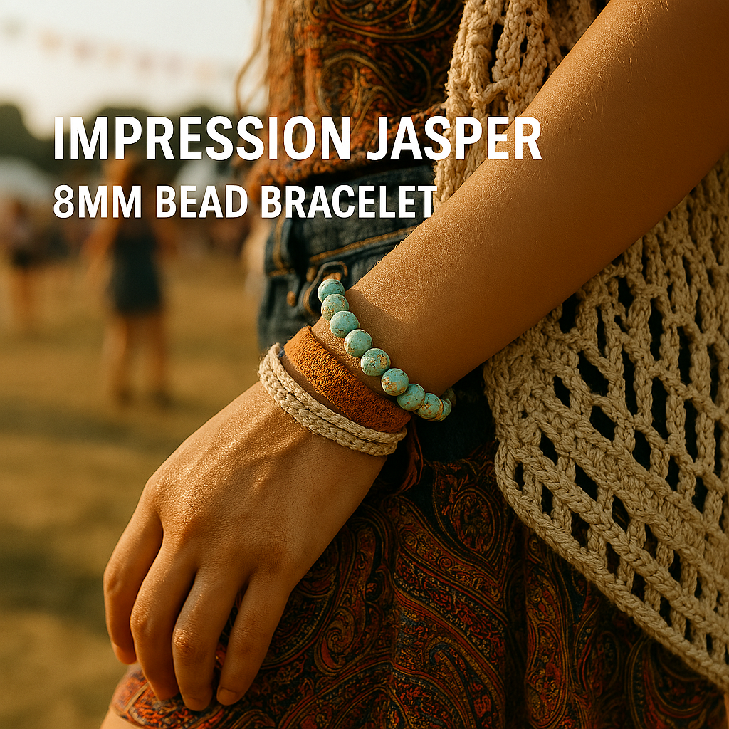 Impression Jasper 8mm Bead Bracelet – Calming • Earthy • Grounding