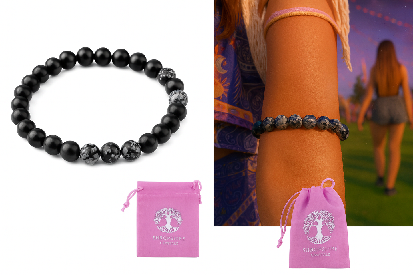 Snowflake obsidian 8mm bracelet