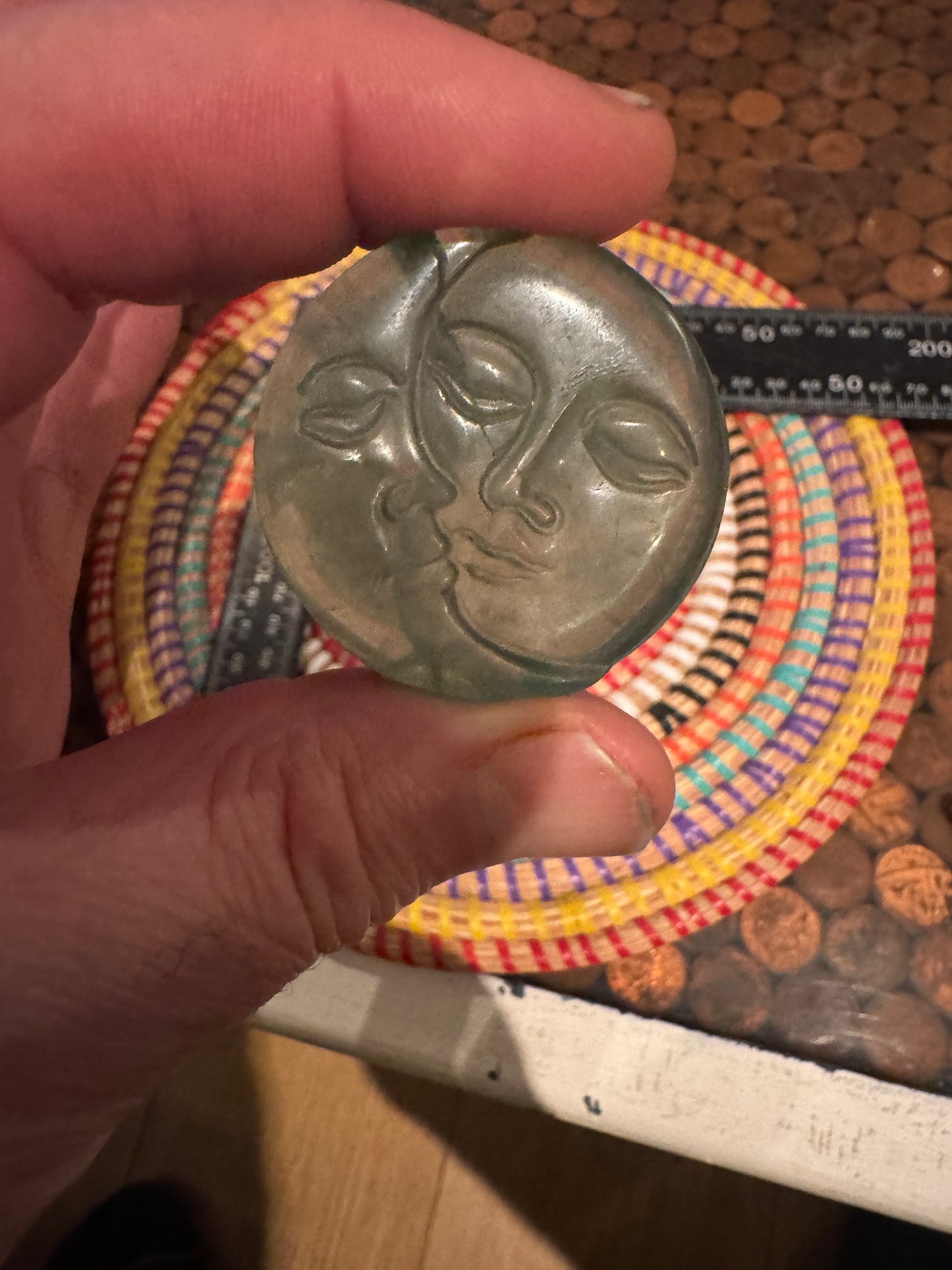 Fluorite sun-moon carving ws1-28