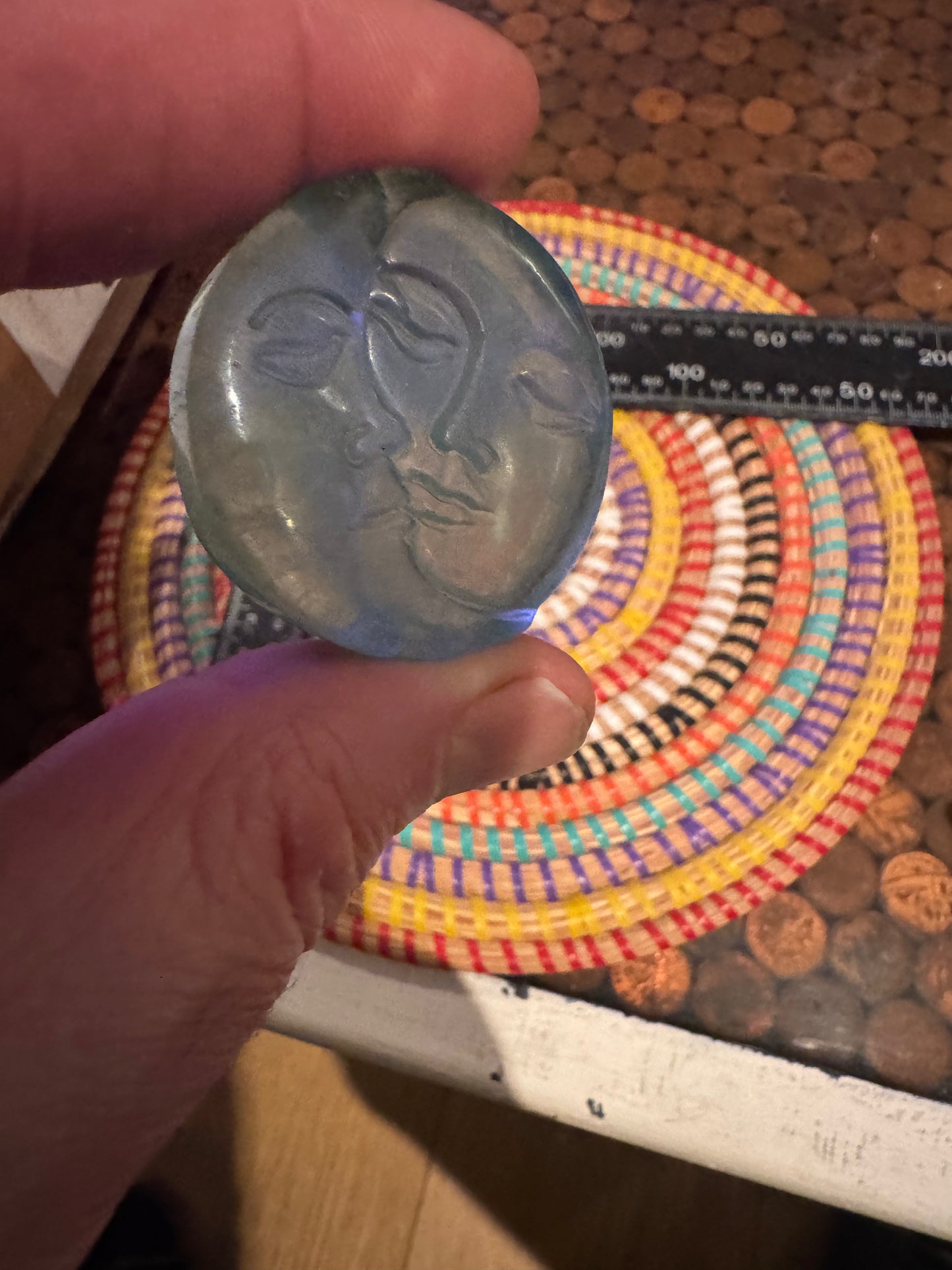Fluorite sun-moon carving ws1-28