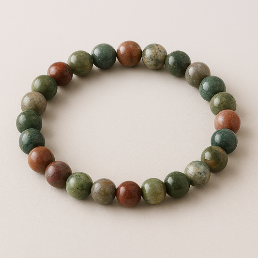 Indian agate 8mm bead bracelet