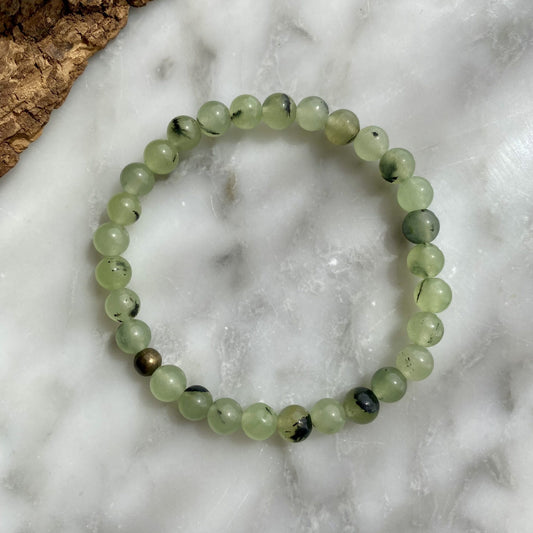 Prehnite 8mm bead bracelet