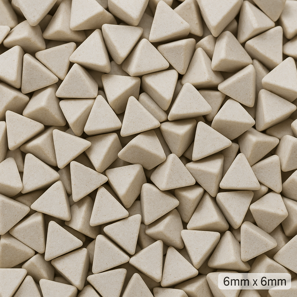 1KG 6 mm Ceramic Tumbling Triangles – Gentle, Reliable Media from Shropshire Crystals