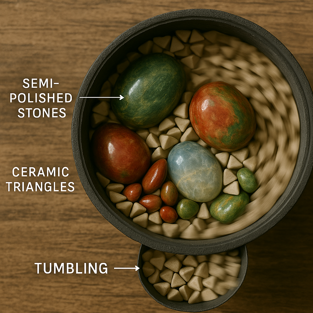 1KG 6 mm Ceramic Tumbling Triangles – Gentle, Reliable Media from Shropshire Crystals