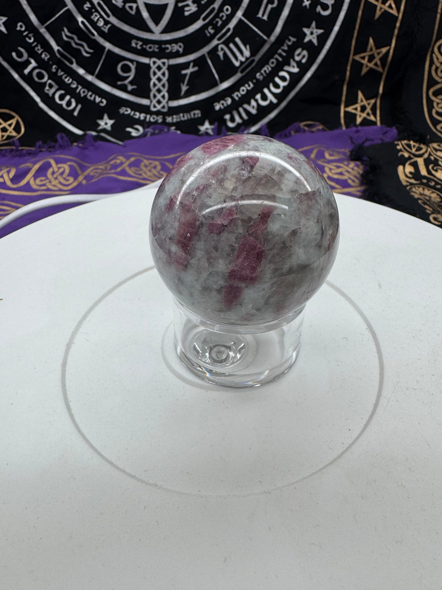 Pink tourmaline sphere lft1#6