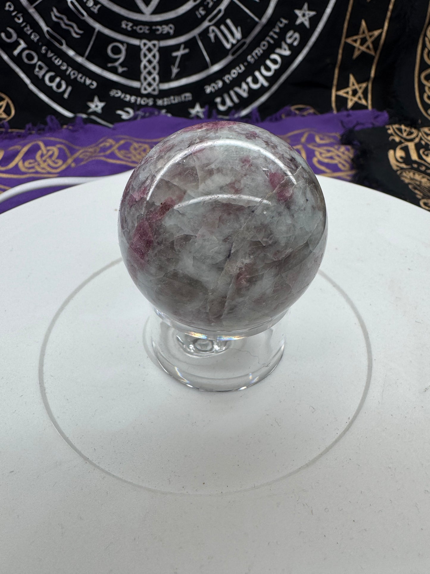Pink tourmaline sphere lft1#6
