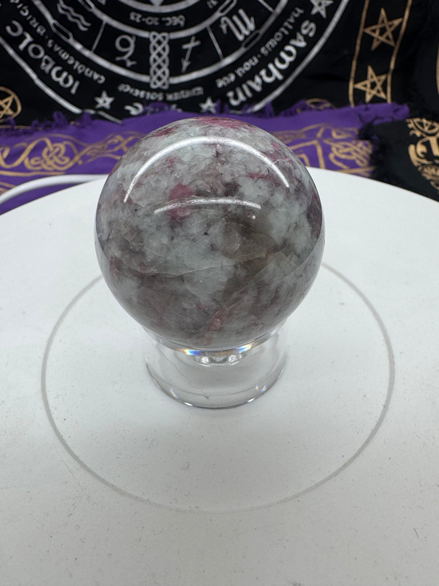 Pink tourmaline sphere lft1#6