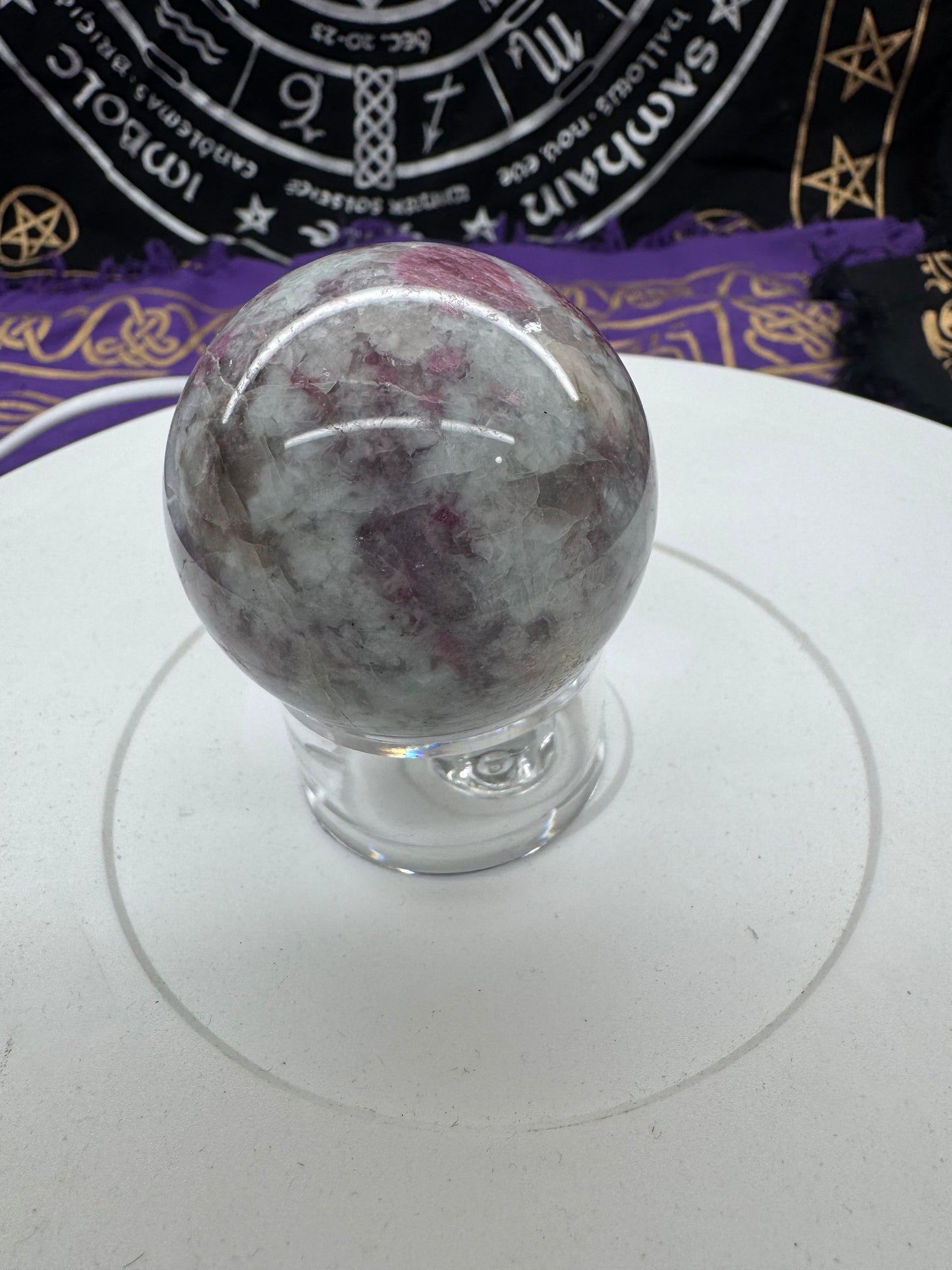 Pink tourmaline sphere lft1#6