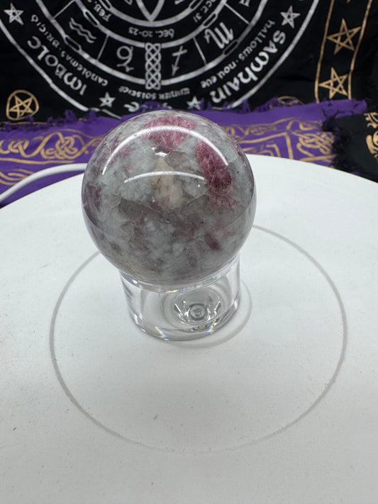Pink tourmaline sphere lft1#6