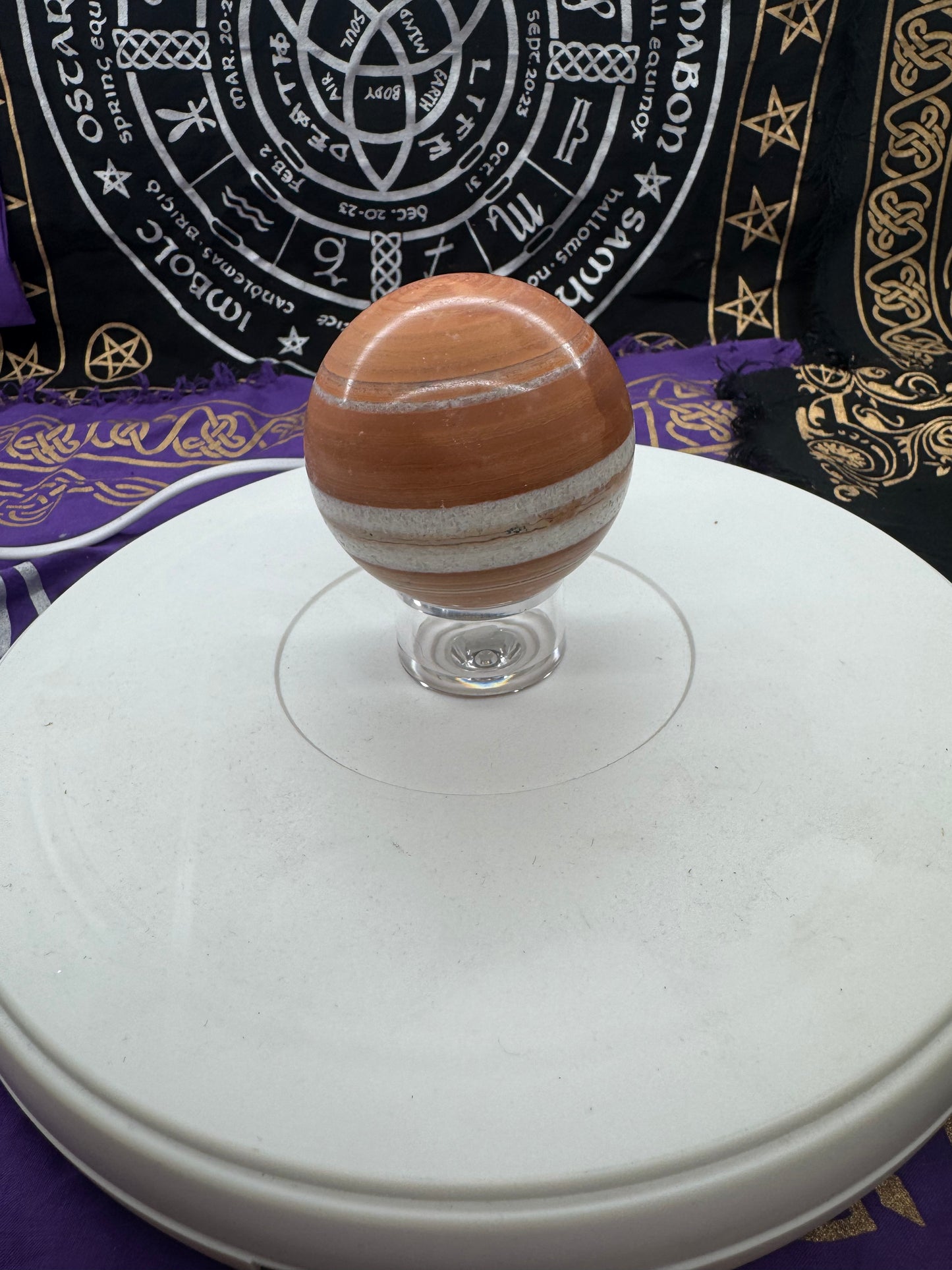 Wood jasper sphere lft1#7