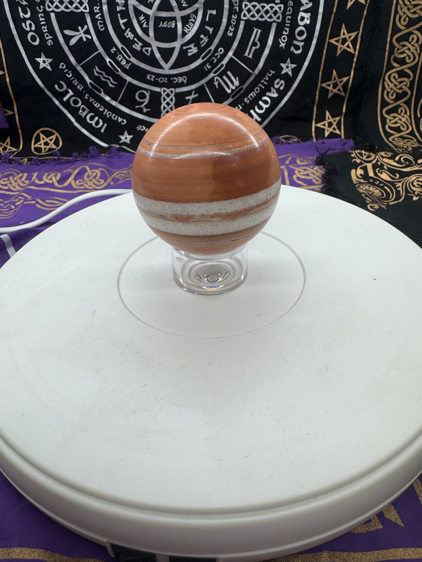 Wood jasper sphere lft1#7