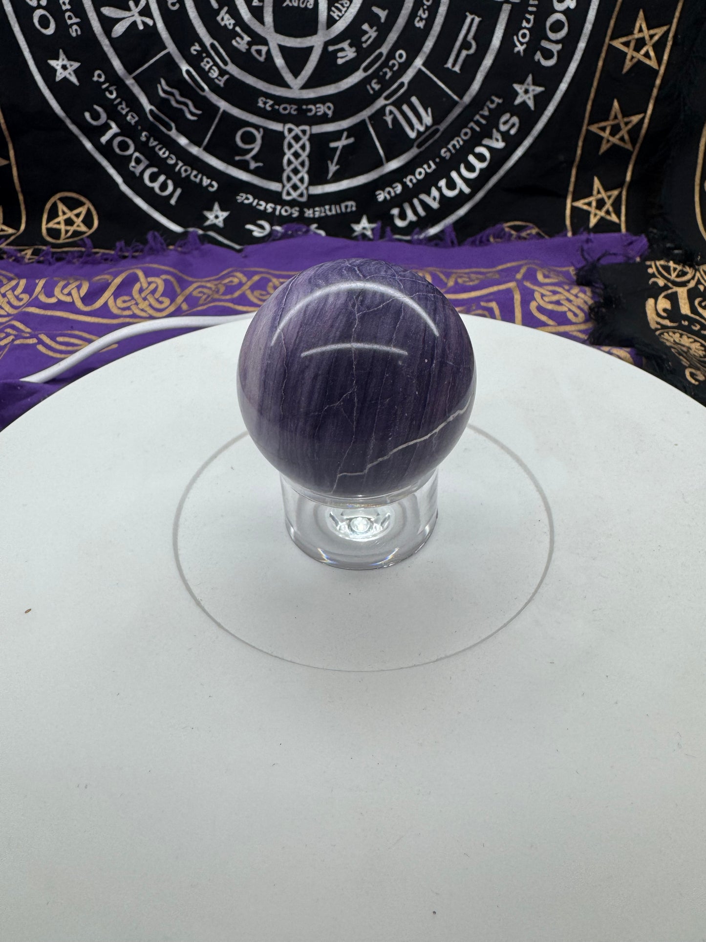 Feather fluorite sphere lft2#4