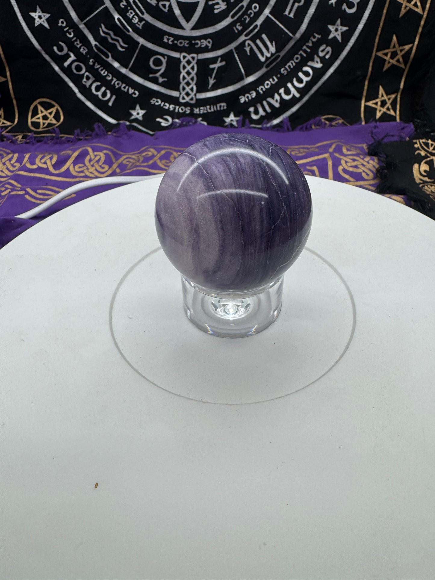 Feather fluorite sphere lft2#4