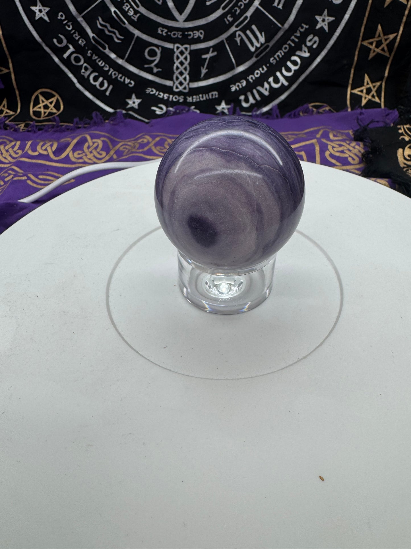 Feather fluorite sphere lft2#4