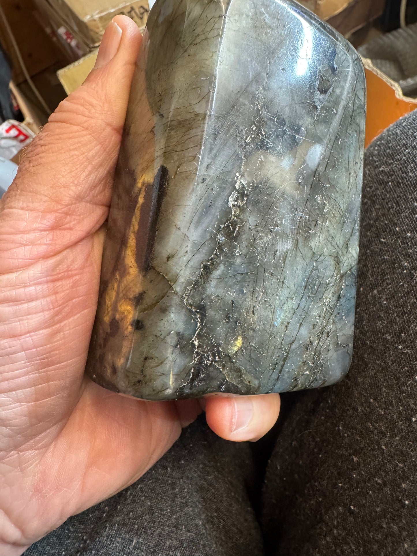 Polished freeform labradorite