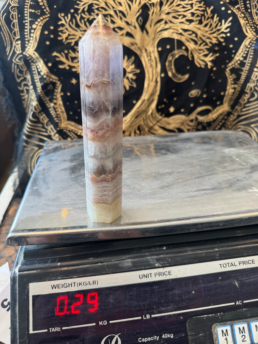 Agate with amethyst tower 298 grams DBR2#8