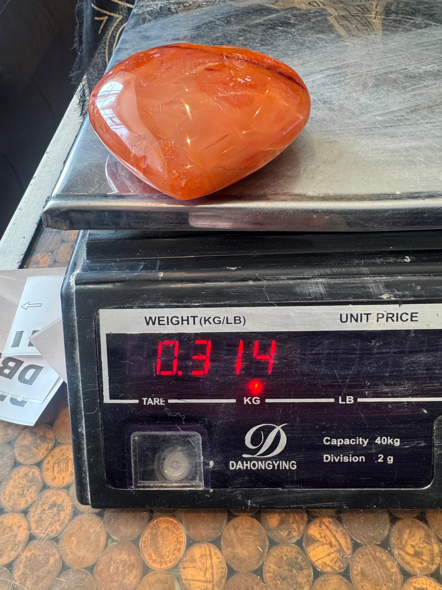 Carnelian Heart From Madagascar 314 grams  DRB3# 5