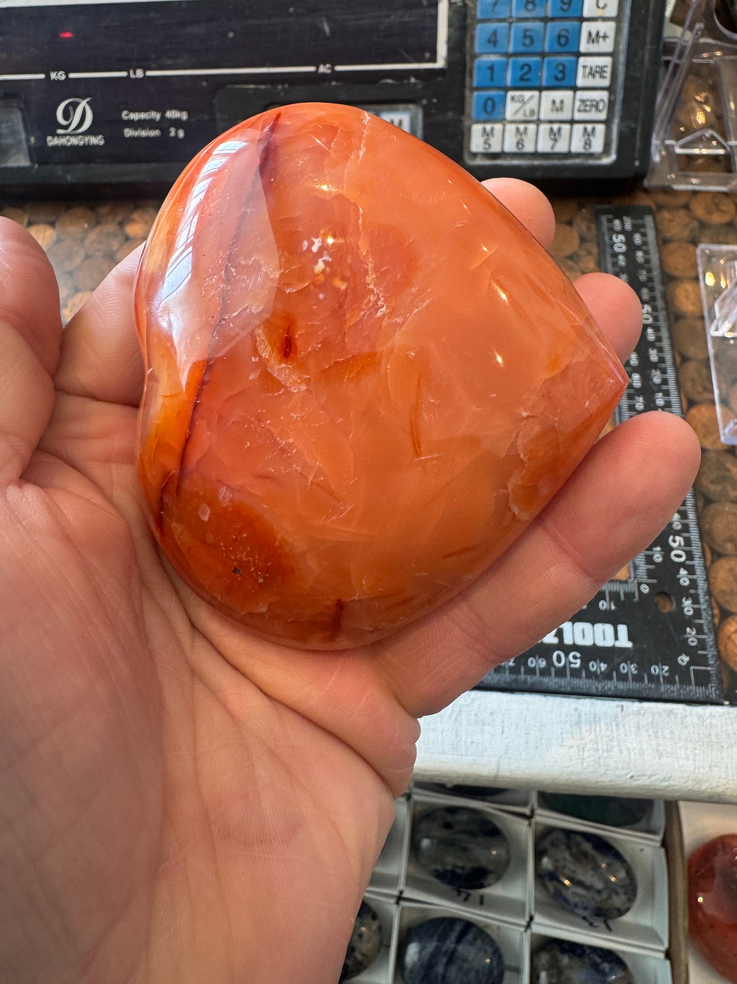 Carnelian Heart From Madagascar 314 grams  DRB3# 5