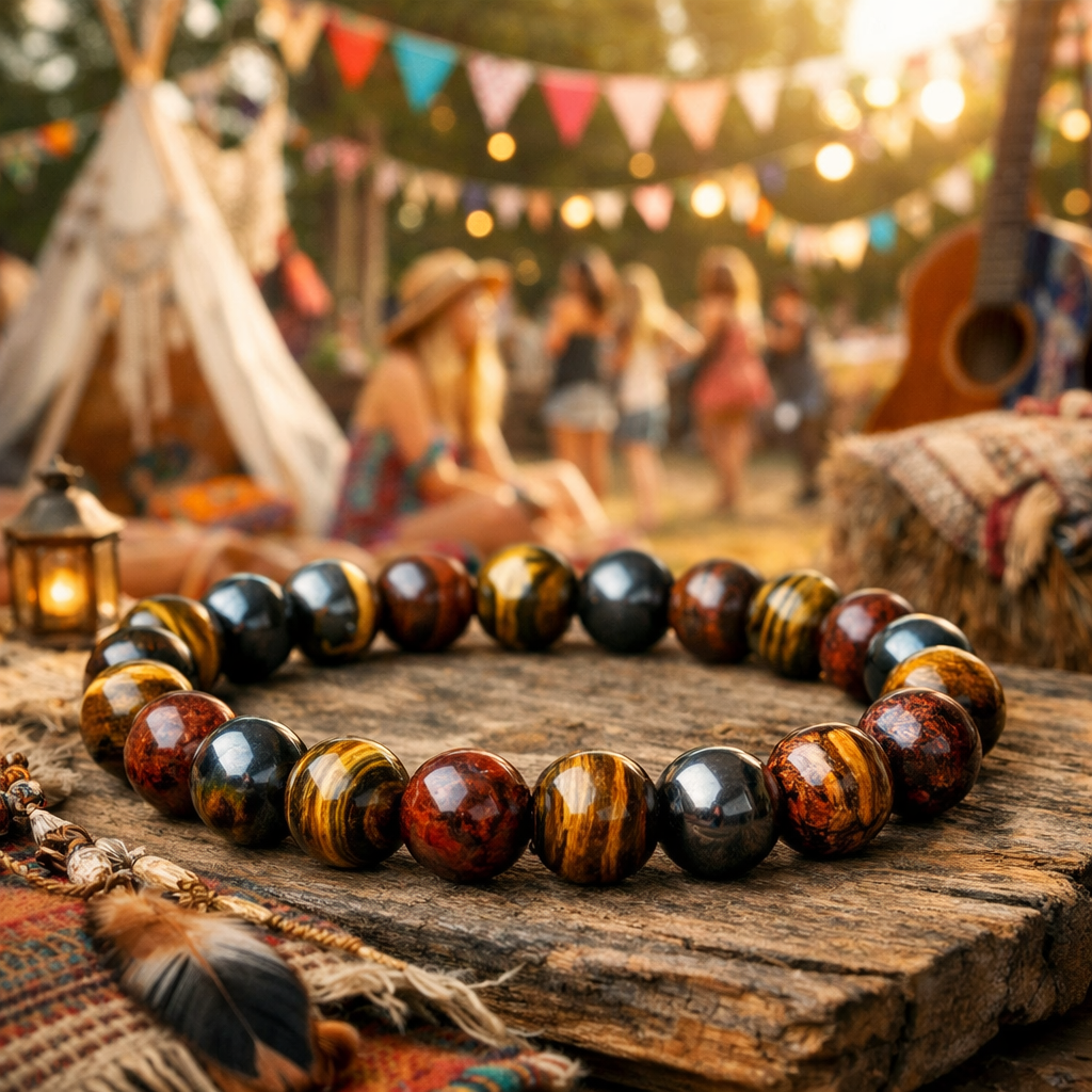 Tiger Iron 8mm Bead Bracelet – Grounding Energy & Natural Strength