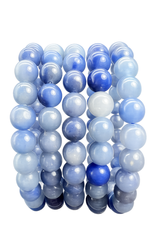 Blue aventurine 8mm bead necklace. Calming Stone of Focus