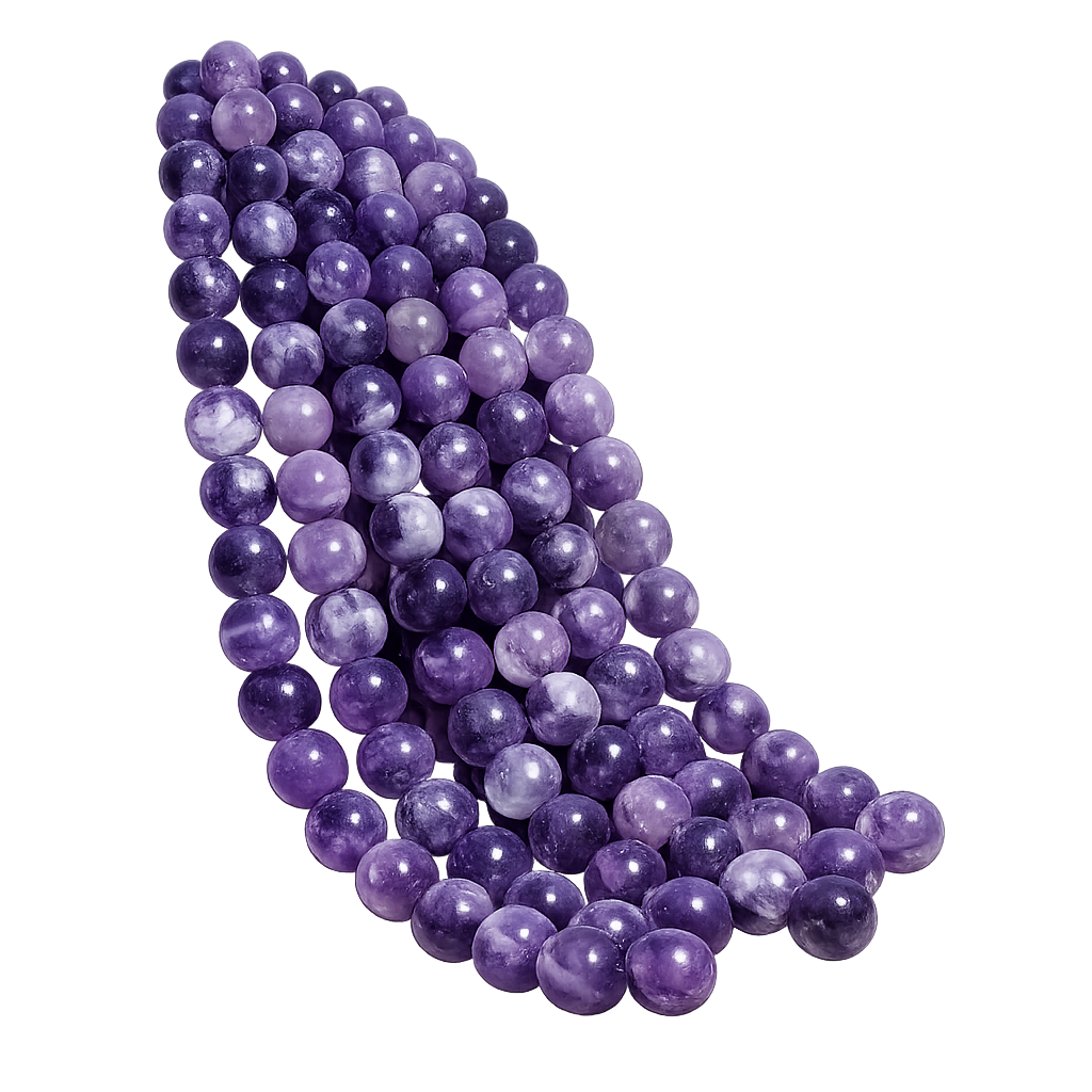 8mm Dream Amethyst Bead Bracelet – Calming Stone of Intuition