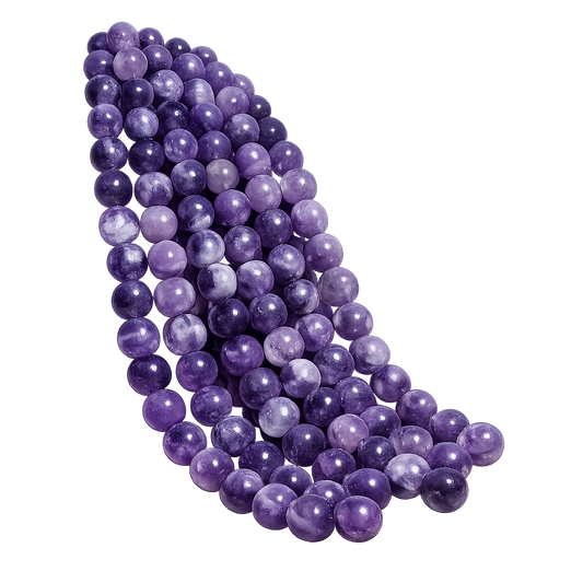 8mm Dream Amethyst Bead Bracelet – Calming Stone of Intuition
