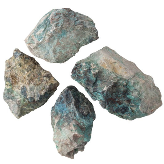 1kg Rough Quantum Quattro – High‑Grade Namibia Mix | Of Chrysocolla–Dioptase–Shattuckite 

Too large for tumbling
