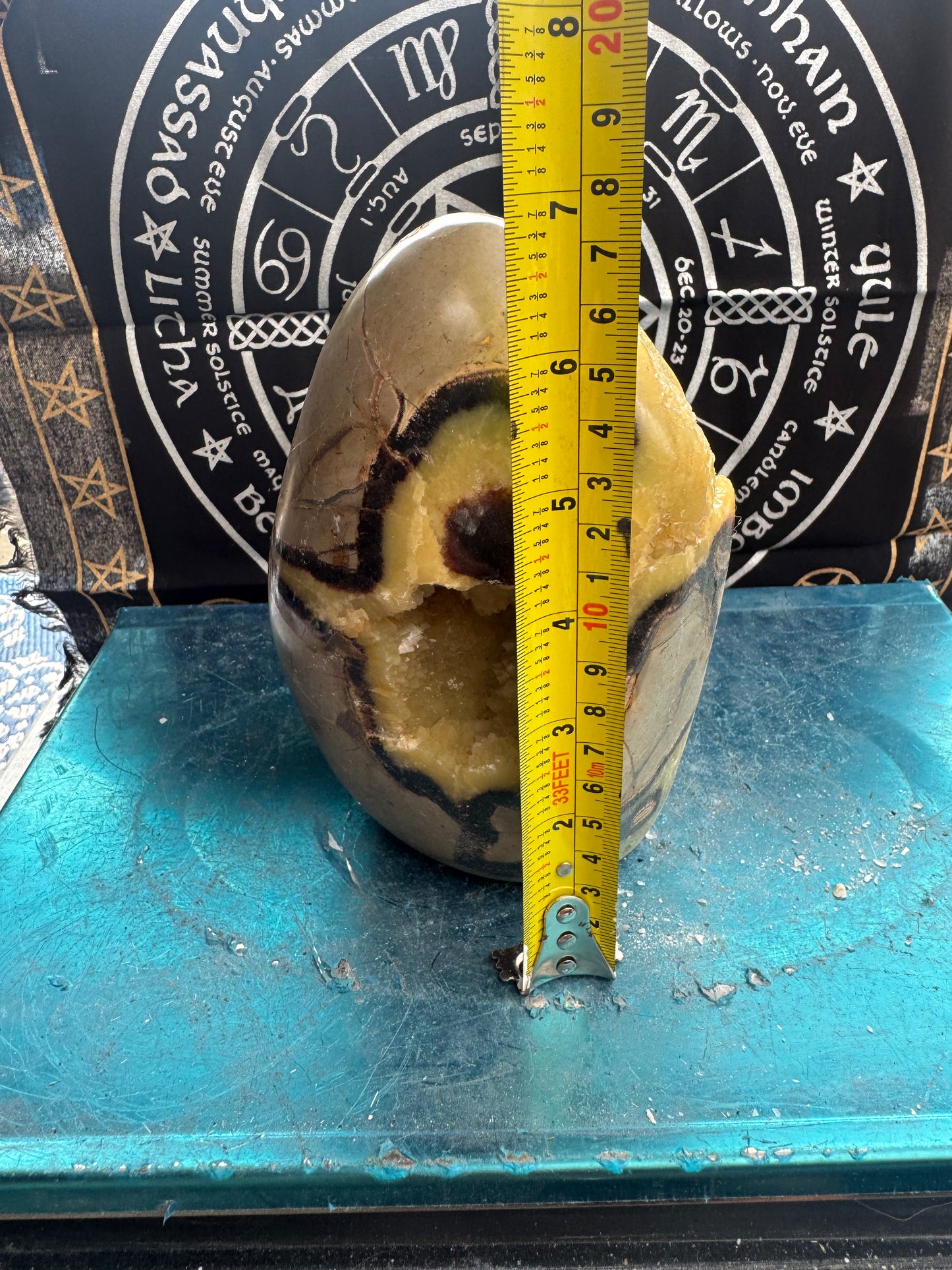 Septarian cut base egg 2.7 kilos  approx 7 inch tall