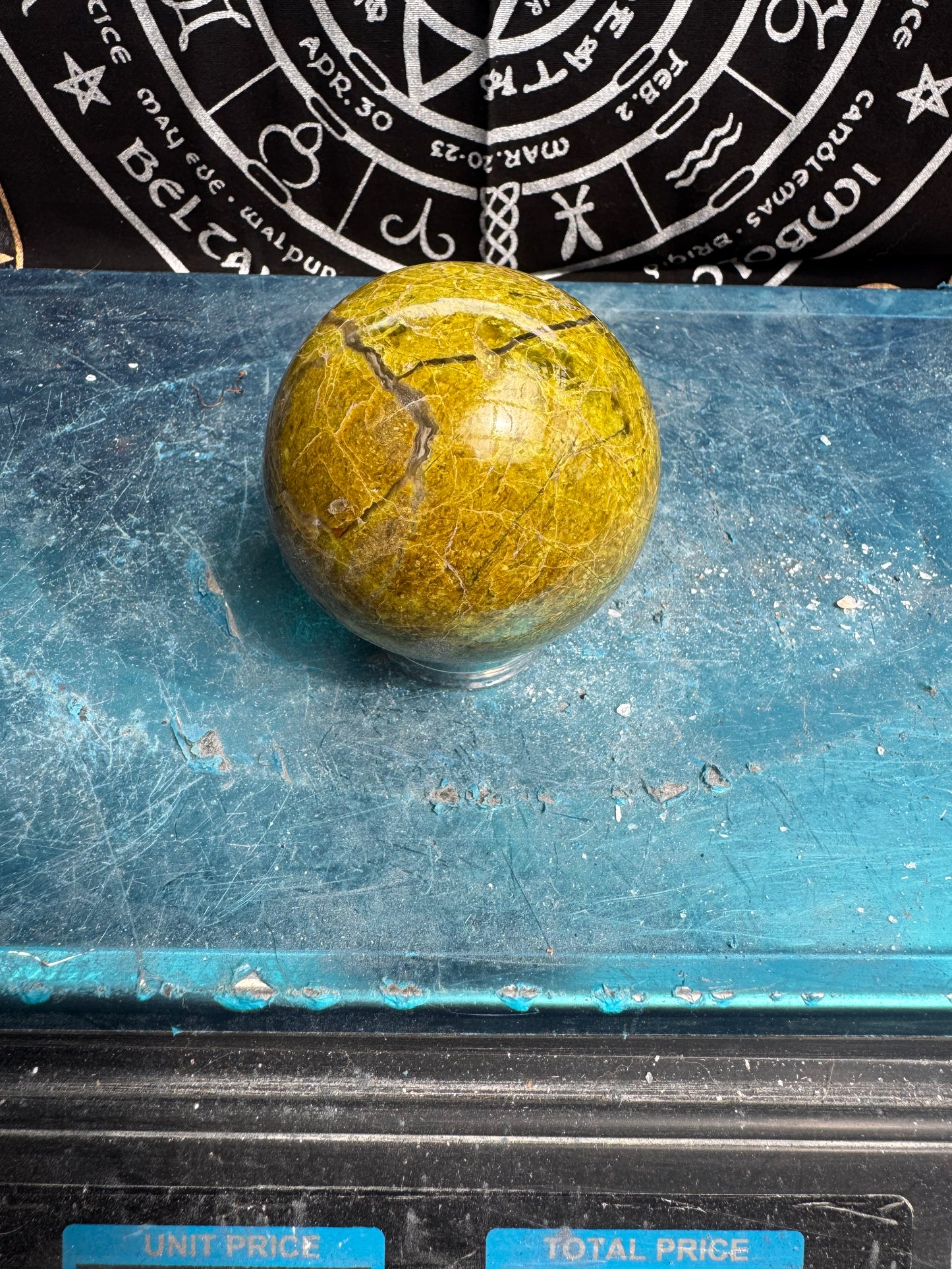 Green Opal Sphere From Madagascar 485 grams 7.5 cm 
DRZ4#7